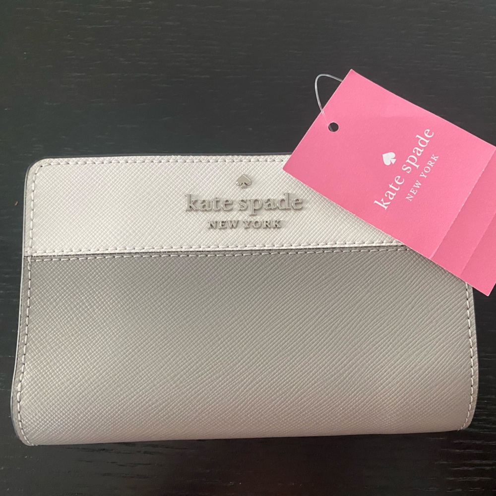 Kate Spade Grey and White Md Combifold Wallet
